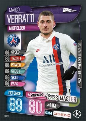Figurina Marco Verratti - 2019-20 On-Demand Match Attax UEFA Champions League
 n. OD70 - Topps