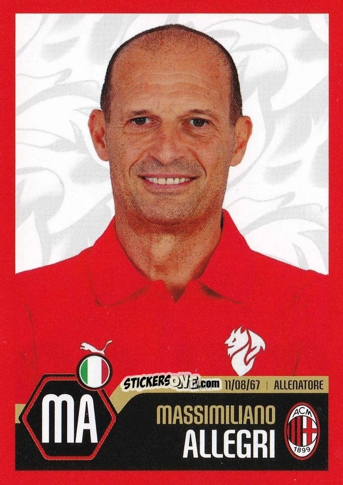 Figurina Massimiliano Allegri - A.C. Milan 2025-2026
 n. 18 - Euro Publishing