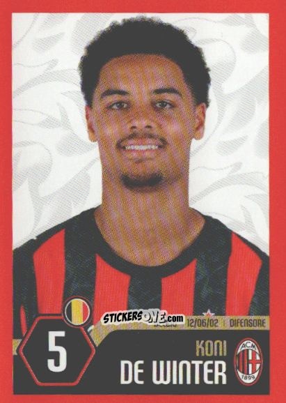 Figurina Koni De Winter - A.C. Milan 2025-2026
 n. 23 - Euro Publishing