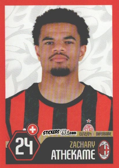 Cromo Zachary Athekame - A.C. Milan 2025-2026
 n. 25 - Euro Publishing