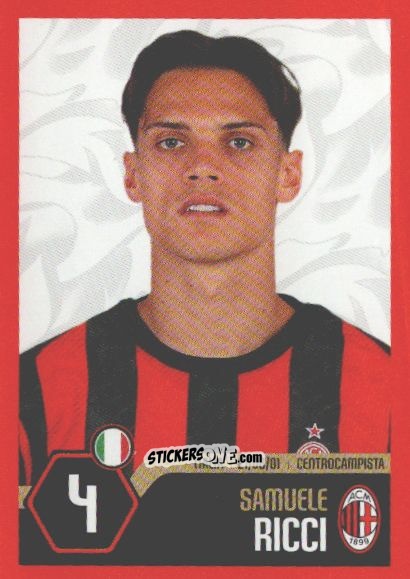Sticker Samuele Ricci - A.C. Milan 2025-2026
 n. 30 - Euro Publishing