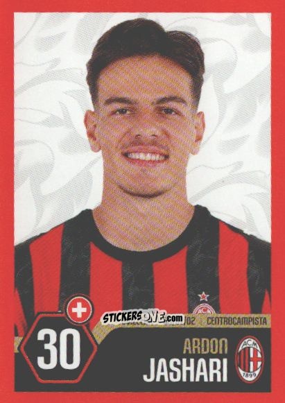Figurina Ardon Jashari - A.C. Milan 2025-2026
 n. 32 - Euro Publishing