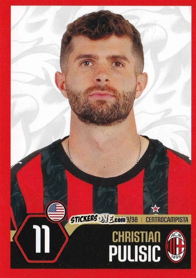 Cromo Christian Pulisic - A.C. Milan 2025-2026
 n. 36 - Euro Publishing