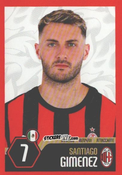 Cromo Santiago Jimenez - A.C. Milan 2025-2026
 n. 38 - Euro Publishing