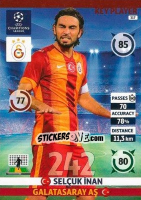 Figurina Selçuk Inan - UEFA Champions League 2014-2015. Adrenalyn XL n. 317 - Panini