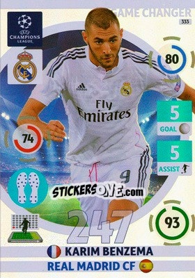Figurina Karim Benzema - UEFA Champions League 2014-2015. Adrenalyn XL n. 333 - Panini