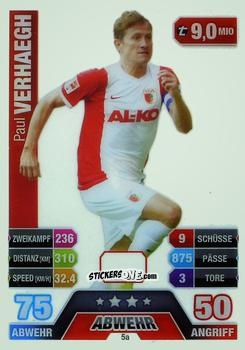 Sticker Paul Verhaegh - German Fussball Bundesliga 2014-2015. Match Attax n. 5a - Topps