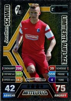 Figurina Jonathan Schmid - German Fussball Bundesliga 2014-2015. Match Attax n. L6 - Topps