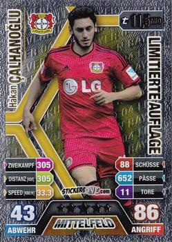 Figurina Hakan Çalhanoğlu - German Fussball Bundesliga 2014-2015. Match Attax n. L11 - Topps