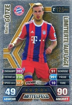 Figurina Mario Götze - German Fussball Bundesliga 2014-2015. Match Attax n. L14 - Topps