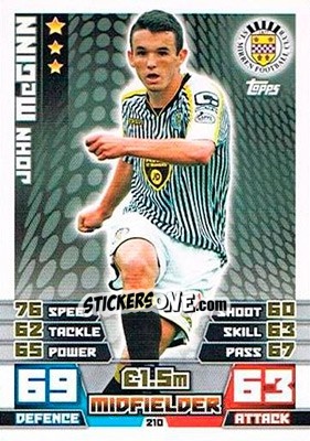 Cromo John McGinn - SPFL 2014-2015. Match Attax n. 210 - Topps
