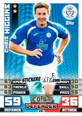 Cromo Chris Higgins - SPFL 2014-2015. Match Attax n. 261 - Topps