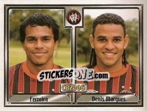 Cromo David Arturo F. Rico / Denis M. do Nascimento - Campeonato Brasileiro 2006 n. 17 - Panini