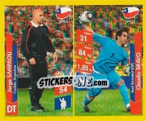 Figurina Jorge Sampaoli / Claudio Bravo - Brasil 2014. Edicion Extraordinaria de Jugadas 3D n. 55 - Navarrete