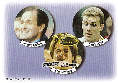 Figurina George Graham / Alan Maybury / Derek Lilley - Leeds United Fans' Selection 1997-1998 n. 9 - Futera