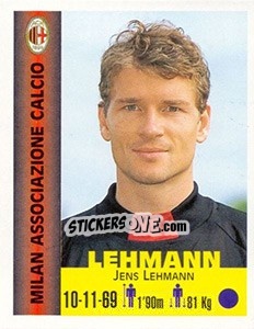 Cromo Jens Lehmann - Euro Super Clubs 1999 n. 209 - Panini