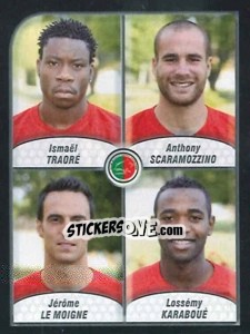 Sticker Traore / Scaramozzino / Le Moigne / Karaboue - FOOT 2009-2010 n. 637 - Panini