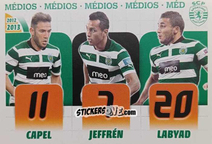 Sticker Capel / Jeffrén / Labyad - Sporting Lisbon 2012-2013 n. 19 - Panini