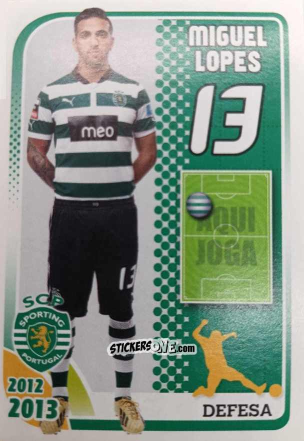 Sticker Miguel Lopes 13 - Sporting Lisbon 2012-2013 n. 49 - Panini