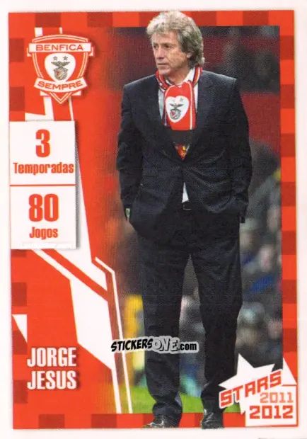 Figurina Jorge Jesus - Sl Benfica 2011-2012 n. 11 - Panini