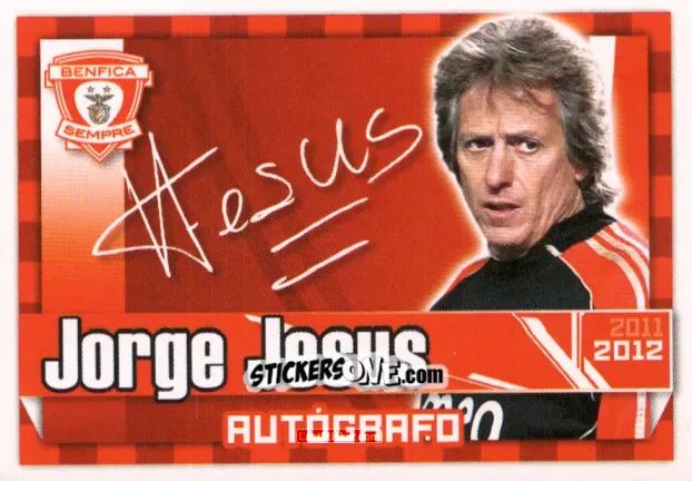 Cromo Jorge Jesus (Autógrafo) - Sl Benfica 2011-2012 n. 13 - Panini