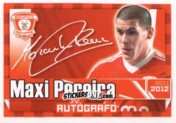 Cromo Maxi Pereira (Autógrafo) - Sl Benfica 2011-2012 n. 31 - Panini