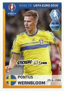 Figurina Pontus Wernbloom - Road to UEFA Euro 2016 n. 344 - Panini
