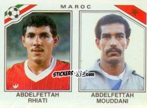 Figurina Abdelfettah Rhiati / Abdelfettah Mouddani - FIFA World Cup Mexico 1986 n. 427 - Panini