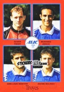 Sticker Olivier Tingry / Mohamed Bradja / Jean-Louis Montero / Jérôme Molinier - FOOT 1996-1997 n. 382 - Panini