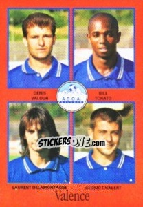 Figurina Denis Valour / Bill Tchato / Laurent Delamontagne / Cédric Chabert - FOOT 1996-1997 n. 387 - Panini