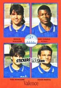 Sticker Manuel Nogueira / Mac Donald N'Diefi / Yves Mangione / Didier Martel - FOOT 1996-1997 n. 388 - Panini