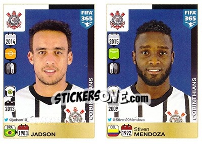 Cromo Jadson / Stiven Mendoza - FIFA 365: 2015-2016 n. 185-186 - Panini