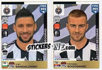Cromo Ivan Bandalovski / Miroslav Bogosavac - FIFA 365: 2015-2016 n. D8-D9 - Panini