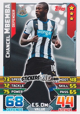 Cromo Chancel Mbemba - English Premier League 2015-2016. Match Attax n. 187 - Topps