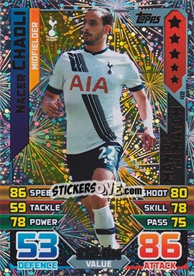 Sticker Nacer Chadli - English Premier League 2015-2016. Match Attax n. 411 - Topps