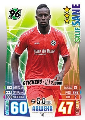 Cromo Salif Sané - German Fussball Bundesliga 2015-2016. Match Attax n. 133 - Topps