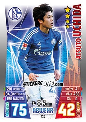 Figurina Atsuto Uchida - German Fussball Bundesliga 2015-2016. Match Attax n. 275 - Topps