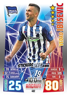 Cromo Vedad Ibisevic - German Fussball Bundesliga 2015-2016. Match Attax n. 462 - Topps