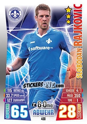 Sticker Slobodan Rajkovic - German Fussball Bundesliga 2015-2016. Match Attax n. 468 - Topps