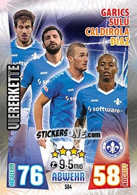 Sticker Garics / Sulu / Caldirola / Diaz - German Fussball Bundesliga 2015-2016. Match Attax n. 584 - Topps