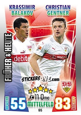 Figurina Krassimir Balakov / Christian Gentner - German Fussball Bundesliga 2015-2016. Match Attax n. 615 - Topps