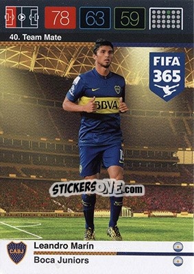 Figurina Leandro Marin - FIFA 365: 2015-2016. Adrenalyn XL - Nordic edition n. 40 - Panini