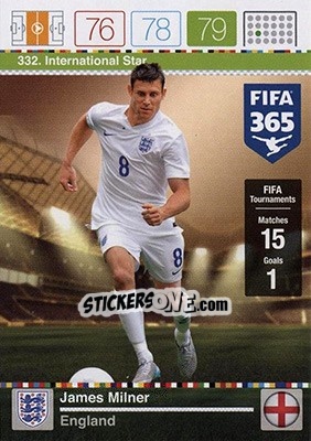 Cromo James Milner - FIFA 365: 2015-2016. Adrenalyn XL - Nordic edition n. 332 - Panini