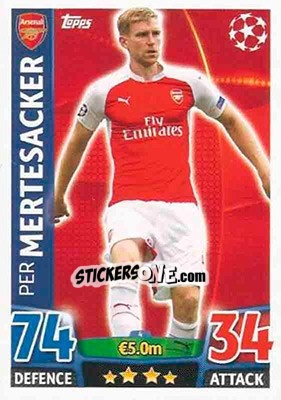 Figurina Per Mertesacker - UEFA Champions League 2015-2016. Match Attax n. 4 - Topps