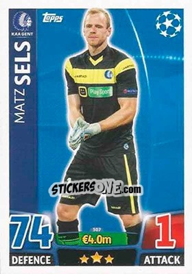 Cromo Matz Sels - UEFA Champions League 2015-2016. Match Attax n. 307 - Topps