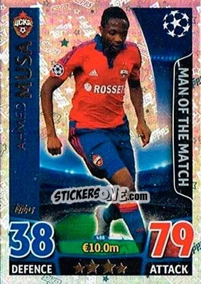 Sticker Ahmed Musa - UEFA Champions League 2015-2016. Match Attax n. 488 - Topps