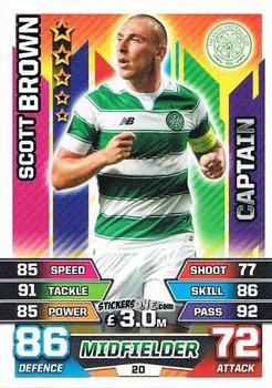 Figurina Scott Brown - SPFL 2015-2016. Match Attax n. 20 - Topps