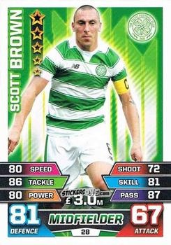 Figurina Scott Brown - SPFL 2015-2016. Match Attax n. 28 - Topps