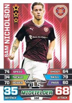 Figurina Sam Nicholson - SPFL 2015-2016. Match Attax n. 102 - Topps