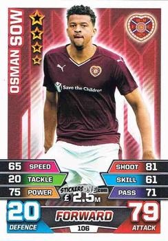 Figurina Osman Sow - SPFL 2015-2016. Match Attax n. 106 - Topps